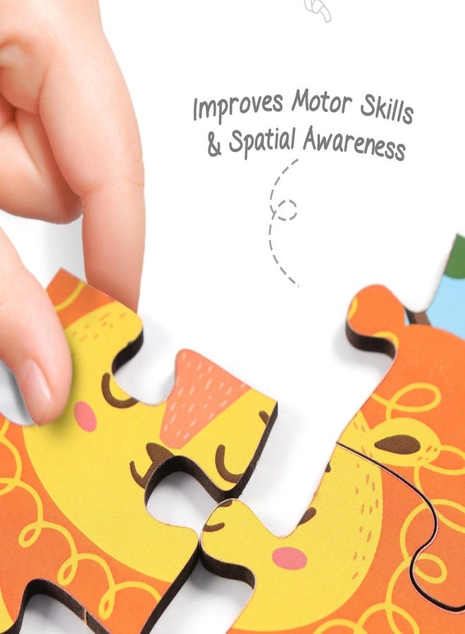 FIRSTCRY INTELLISKILLS Premium Jungle Jigsaw Puzzle for Kids, 36 Pcs Wooden Animal Jigsaw Puzzle for Girl & Boy, Learning & Education Toy for 3+ Years, Brain Booster Game, Motor Skills,Birthday Gift - Image 5